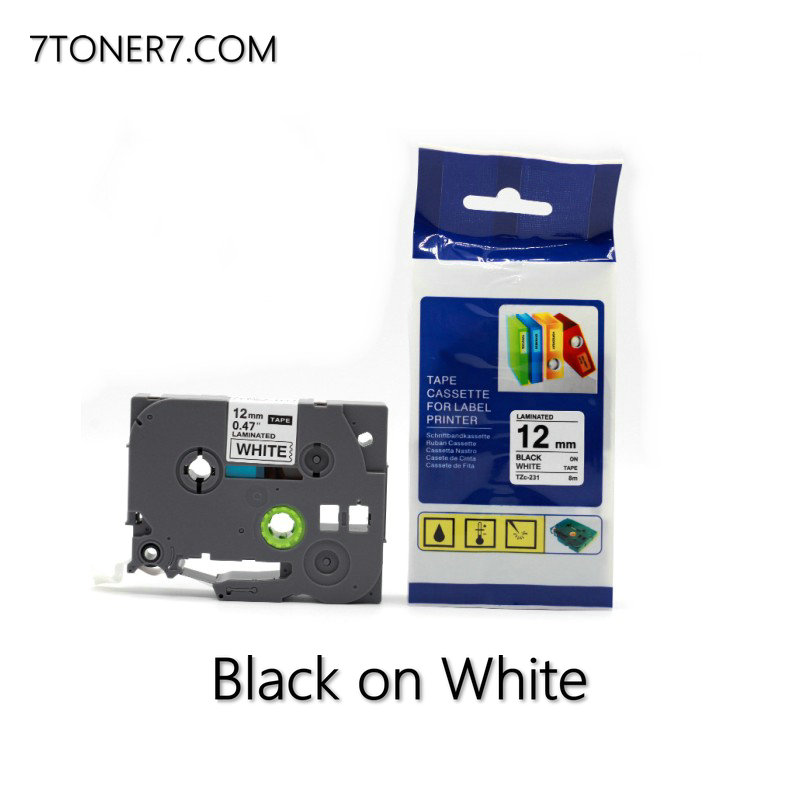 3PCS TZe-231 Compatible with P-Touch TZ231 TZe231 TZ TZe P Touch Label Tape for Brother TZe231 PT-D210 PT-H100 PT-1880 PTD400AD PT-P700 Label Maker Black on White